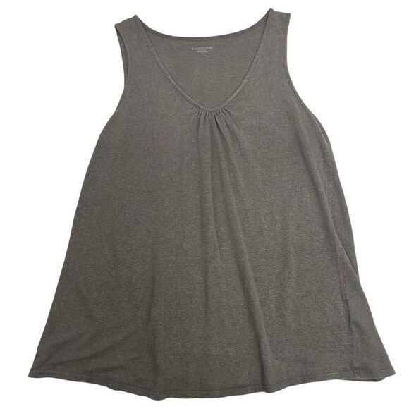 Eileen Fisher Womens 100% Linen V-Neck Knit Tank Top Gray Size Petite Medium - Picture 3 of 16